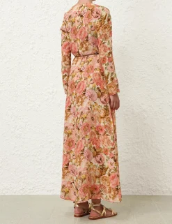 Golden Plunge Maxi Dress