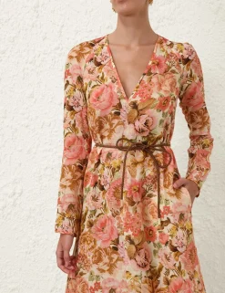 Golden Plunge Maxi Dress