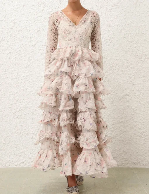 Halliday Tiered Ruffle Gown