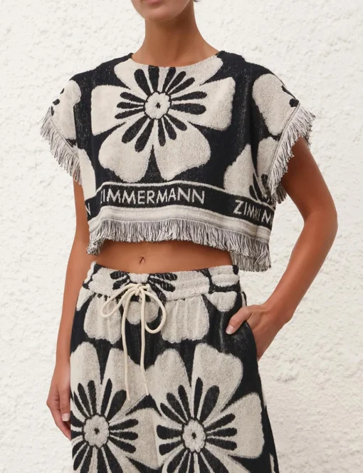 Halliday Towelling Crop Top