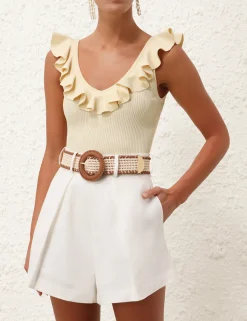 Halliday V-Neck Frill Tank