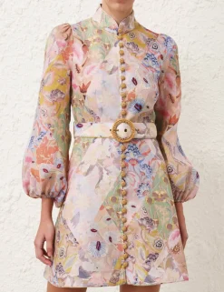 Illustration Belted Mini Dress