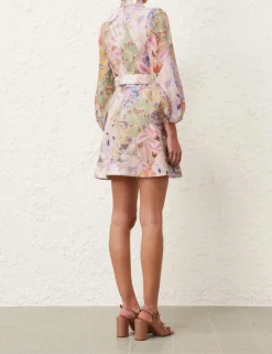 Illustration Belted Mini Dress