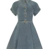 Illustration Denim Flip Dress