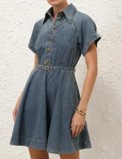 Illustration Denim Flip Dress