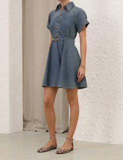 Illustration Denim Flip Dress