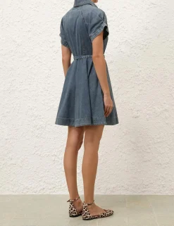 Illustration Denim Flip Dress