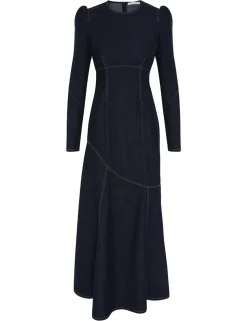 Illustration Denim Maxi Dress