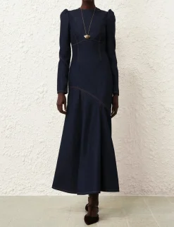 Illustration Denim Maxi Dress