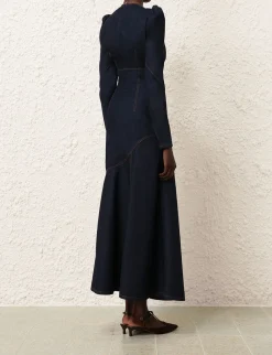Illustration Denim Maxi Dress