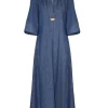 Illustration Denim Midi Dress