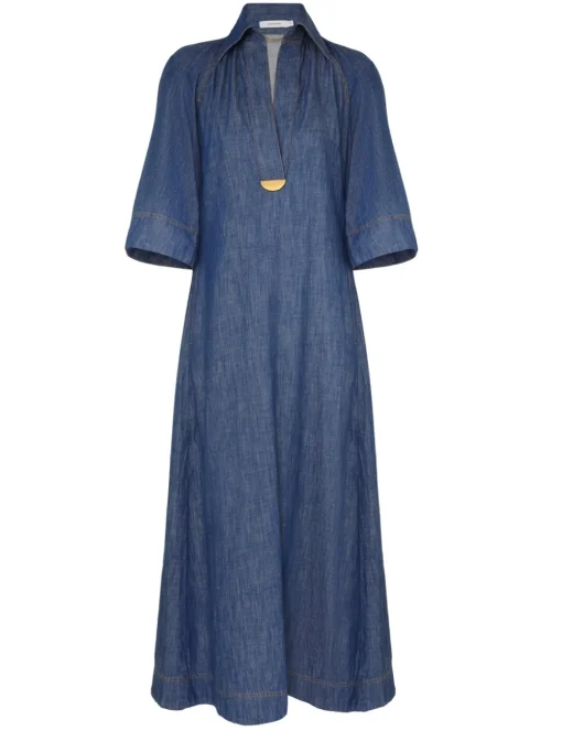 Illustration Denim Midi Dress