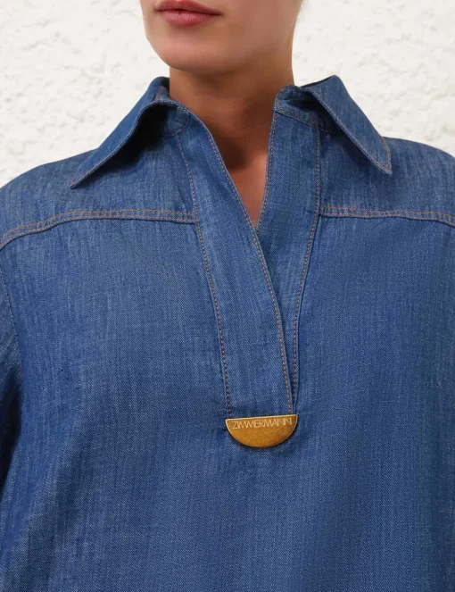 Illustration Denim Tunic Dress