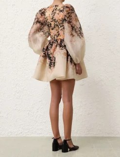 Illustration Draped Mini Dress