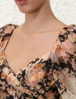 Illustration Draped Mini Dress