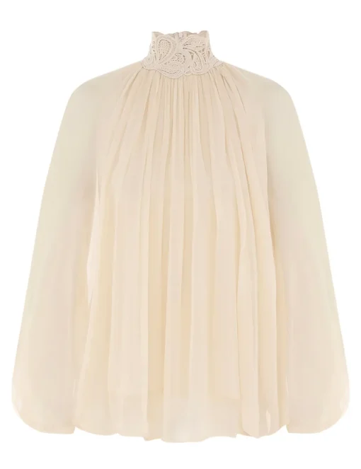 Illustration Lace Edge Blouse