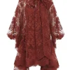 Illustration Lace Mini Dress