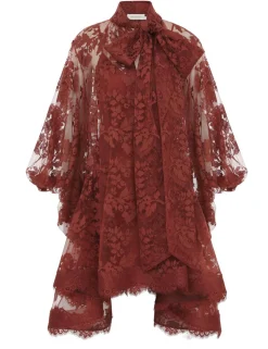 Illustration Lace Mini Dress