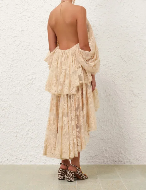 Illustration Lace Mini Dress