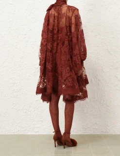 Illustration Lace Mini Dress