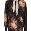 Illustration Lace Scarf Shirt