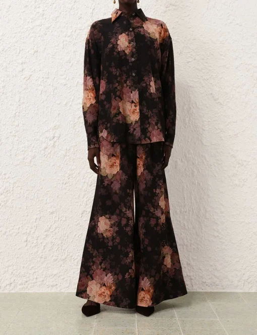 Illustration Lace Scarf Shirt