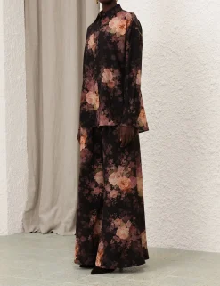 Illustration Lace Scarf Shirt