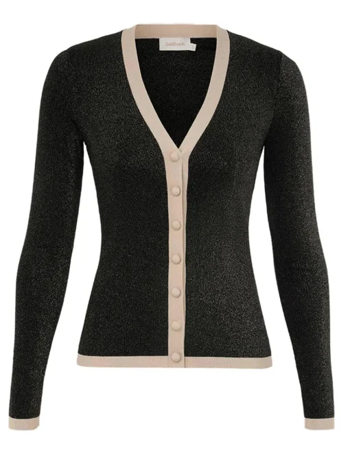 Illustration Metallic Cardigan