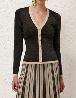 Illustration Metallic Cardigan