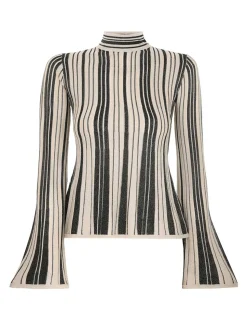 Illustration Metallic Knit Top
