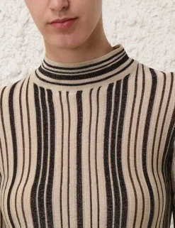 Illustration Metallic Knit Top