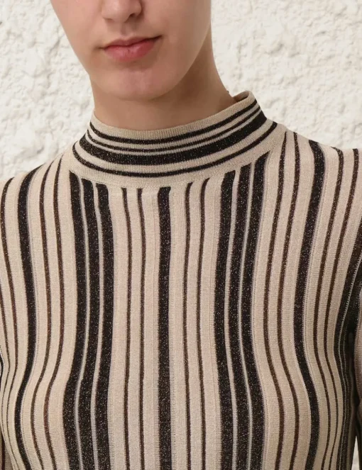 Illustration Metallic Knit Top