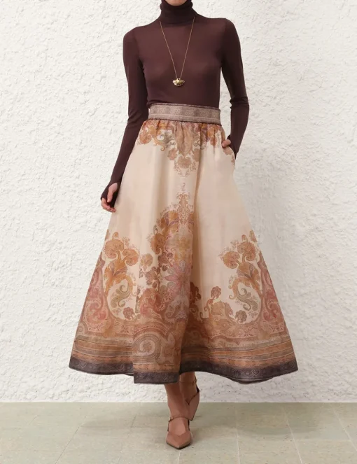 Illustration Midi Skirt