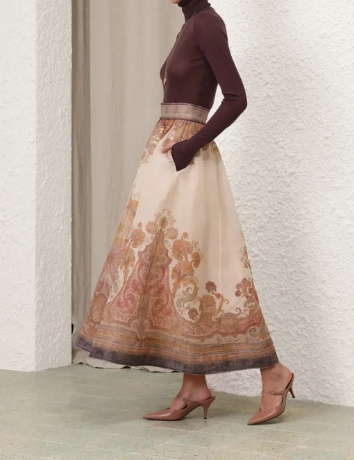 Illustration Midi Skirt