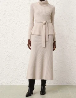 Illustration Paneled Rib Skirt