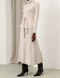 Illustration Paneled Rib Skirt