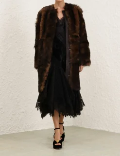 Illustration Shearling Coat