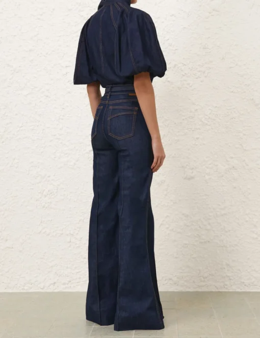 Illustration Tie Neck Blouse