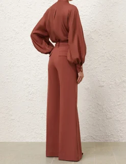 Illustration Tie Neck Blouse