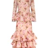 Illustration Tiered Midi Dress