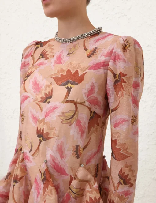 Illustration Tiered Midi Dress
