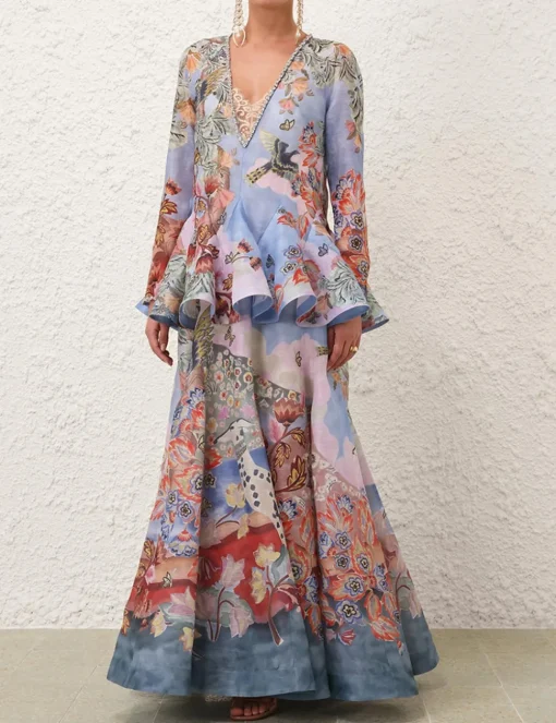 Illustration V Neck Gown
