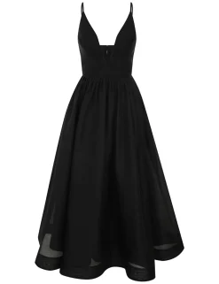 Illustration V Neck Midi Dress