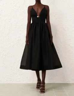 Illustration V Neck Midi Dress