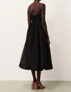 Illustration V Neck Midi Dress