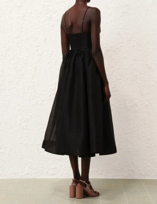 Illustration V Neck Midi Dress