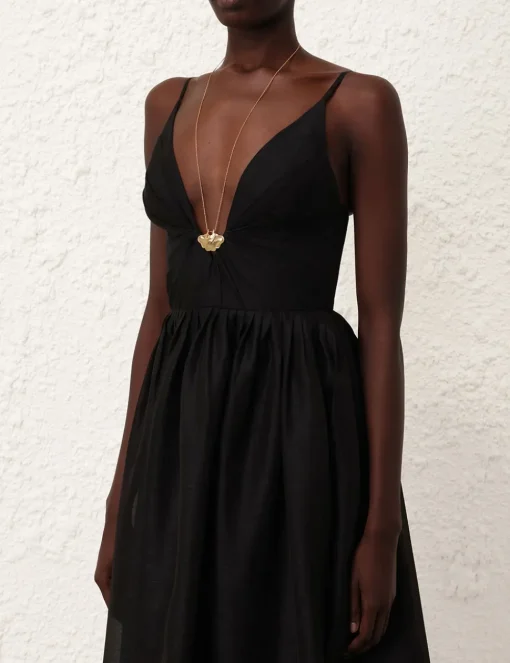 Illustration V Neck Midi Dress
