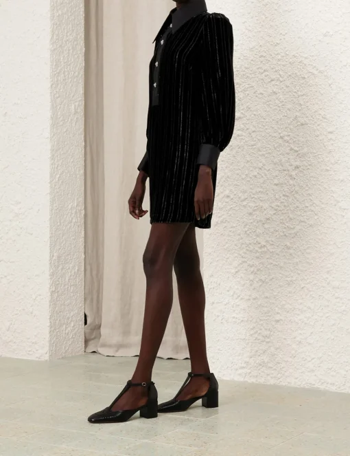 Illustration Velvet Mini Dress