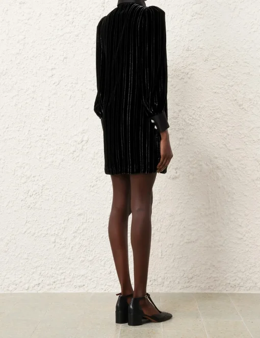 Illustration Velvet Mini Dress