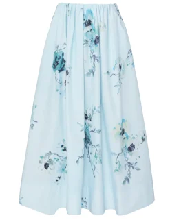 Lightburst Gathered Midi Skirt